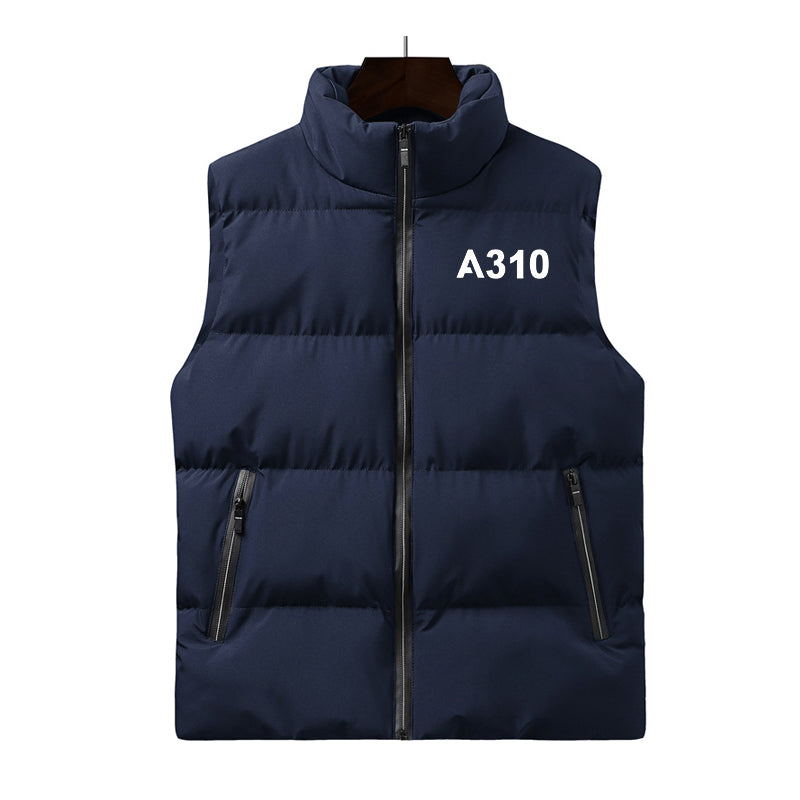 A310 Flat Text Designed Puffy Vests