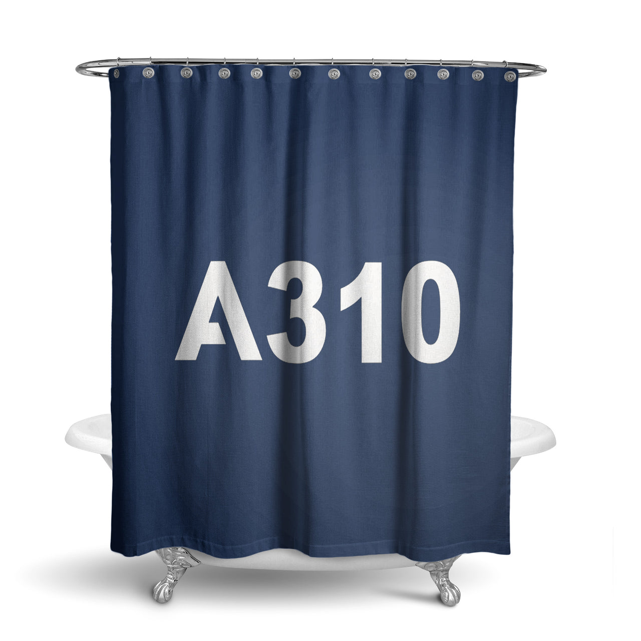 A310 Flat Text Designed Shower Curtains