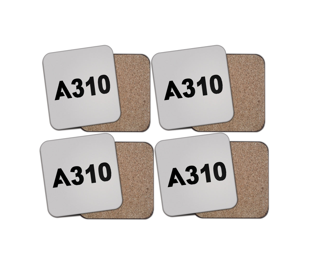 A310 Flat Text Designed Coasters