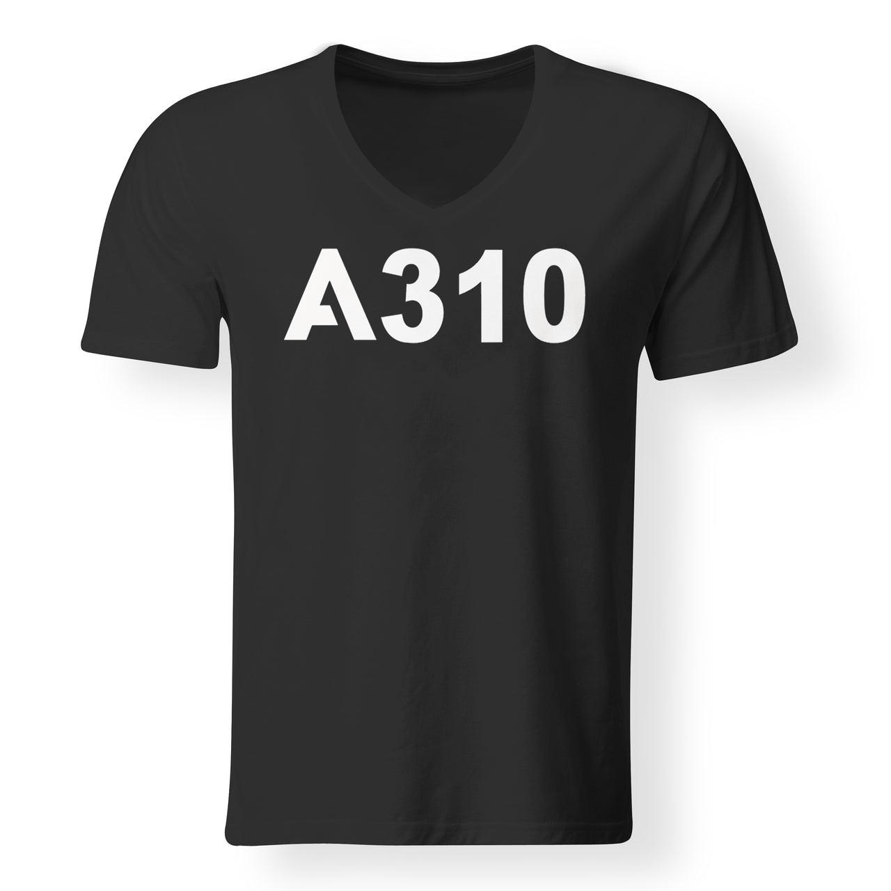 A310 Flat Text Designed V-Neck T-Shirts