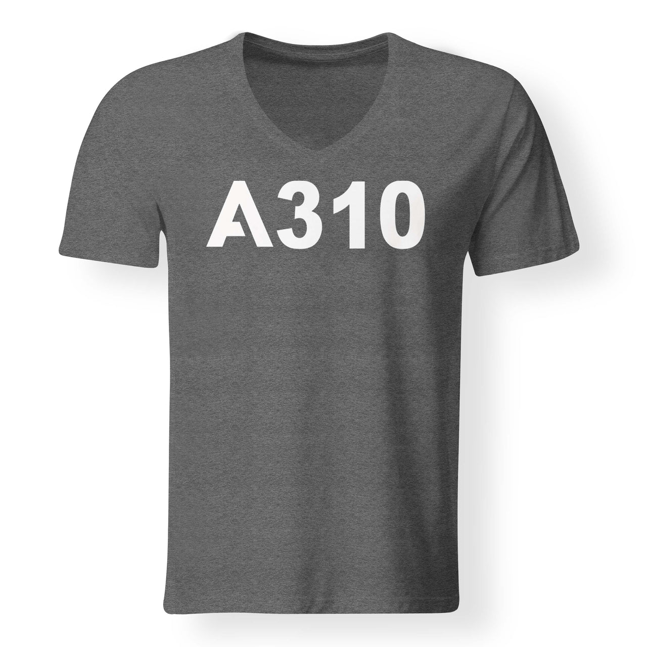 A310 Flat Text Designed V-Neck T-Shirts