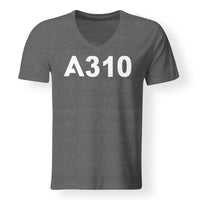 Thumbnail for A310 Flat Text Designed V-Neck T-Shirts