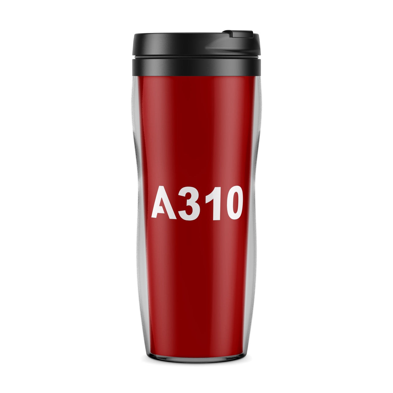 A310 Flat Text Designed Travel Mugs
