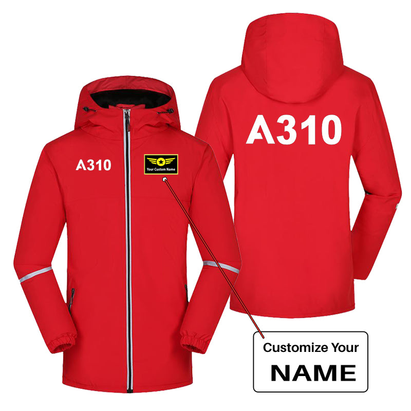 A310 Flat Text Designed Rain Coats & Jackets