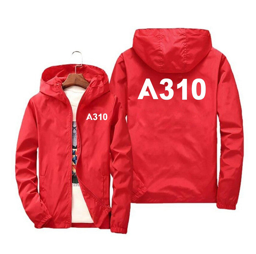 A310 Flat Text Designed Windbreaker Jackets