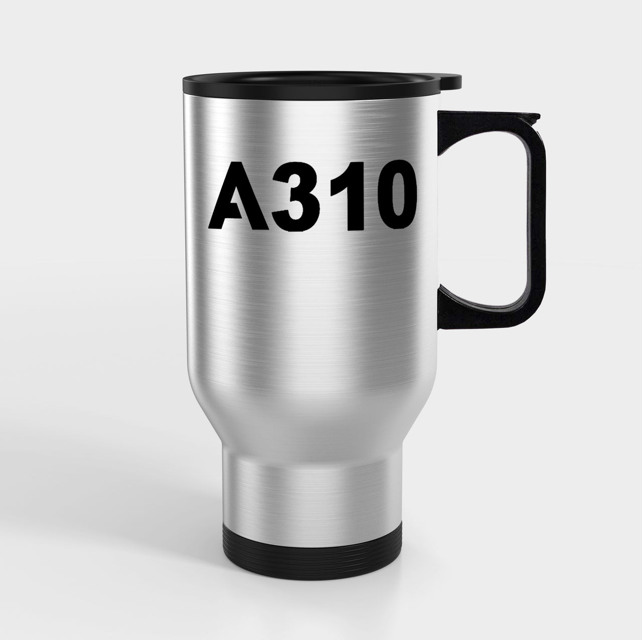 A310 Flat Text Designed Travel Mugs (With Holder)