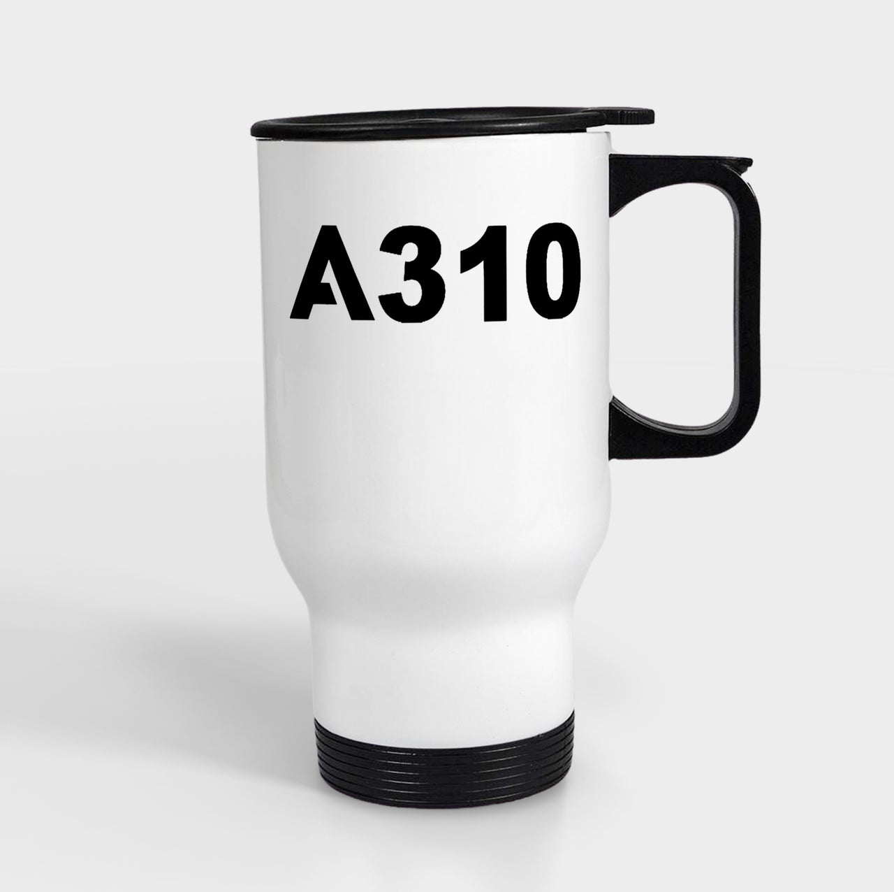 A310 Flat Text Designed Travel Mugs (With Holder)