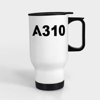 Thumbnail for A310 Flat Text Designed Travel Mugs (With Holder)
