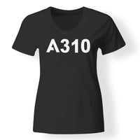 Thumbnail for A310 Flat Text Designed V-Neck T-Shirts