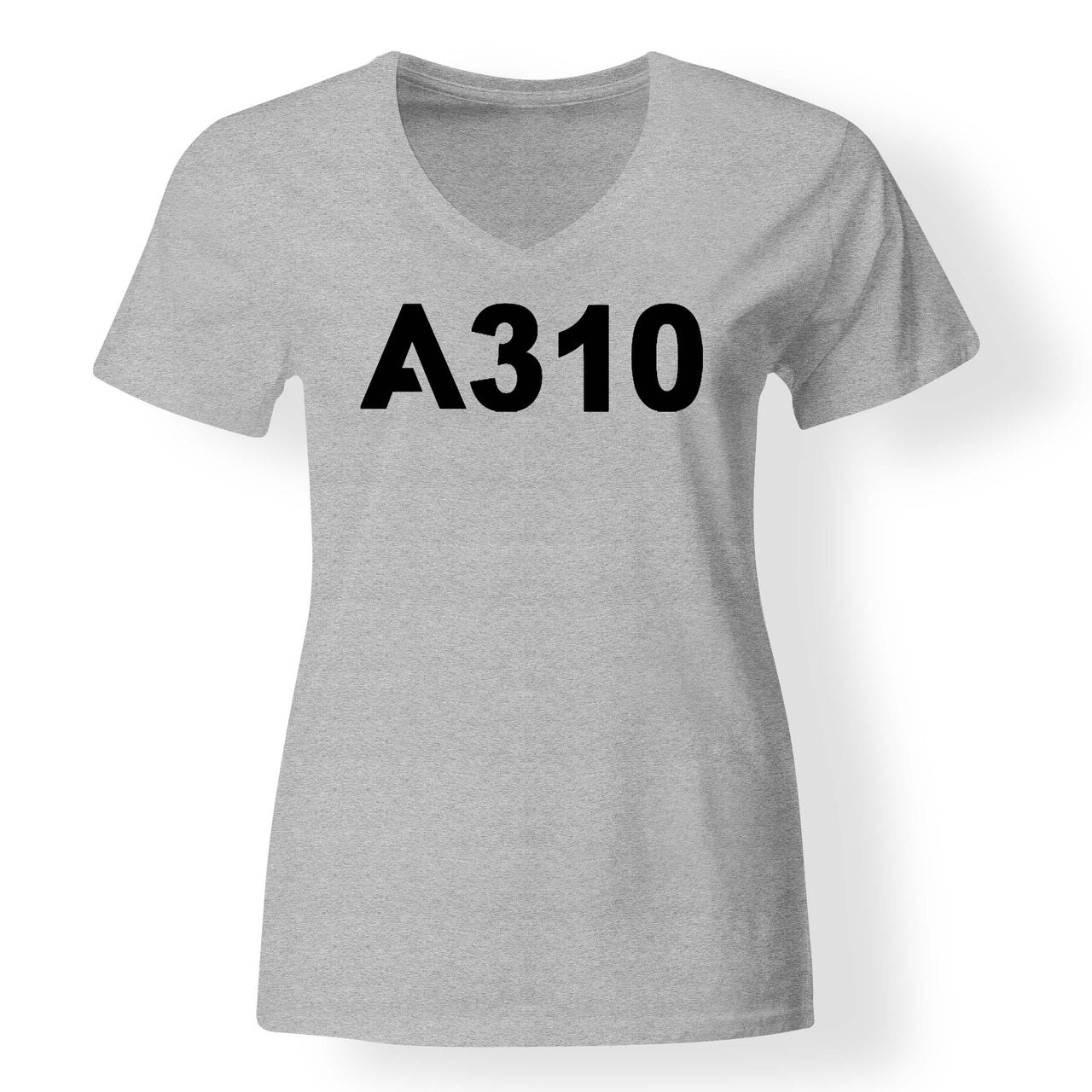 A310 Flat Text Designed V-Neck T-Shirts