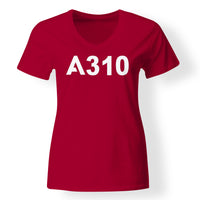 Thumbnail for A310 Flat Text Designed V-Neck T-Shirts