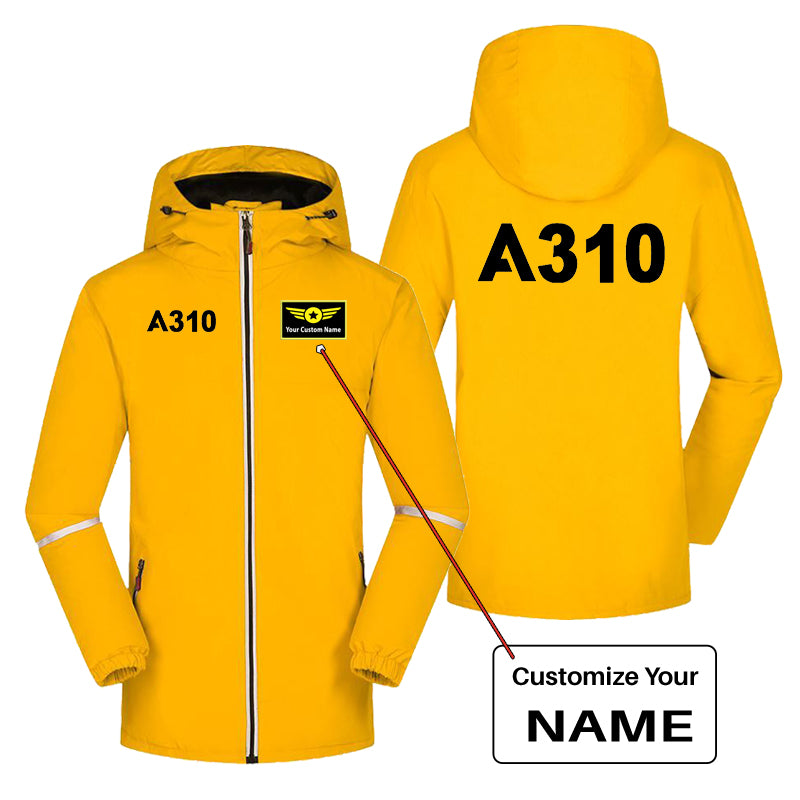 A310 Flat Text Designed Rain Coats & Jackets