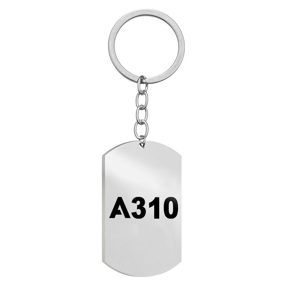 A310 Flat Text Designed Stainless Steel Key Chains (Double Side)