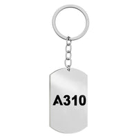 Thumbnail for A310 Flat Text Designed Stainless Steel Key Chains (Double Side)