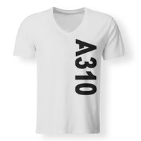 Thumbnail for A310 Text Designed V-Neck T-Shirts