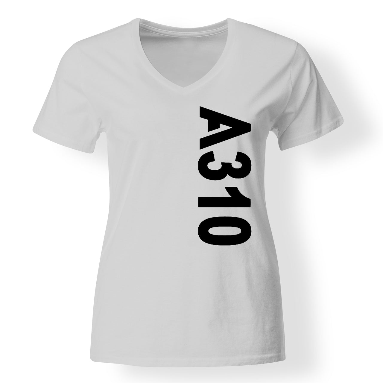 A310 Text Designed V-Neck T-Shirts