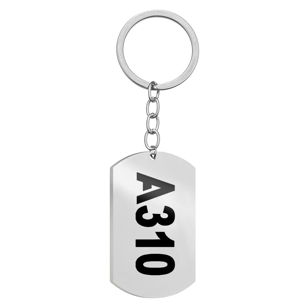 A310 Text Designed Stainless Steel Key Chains (Double Side)
