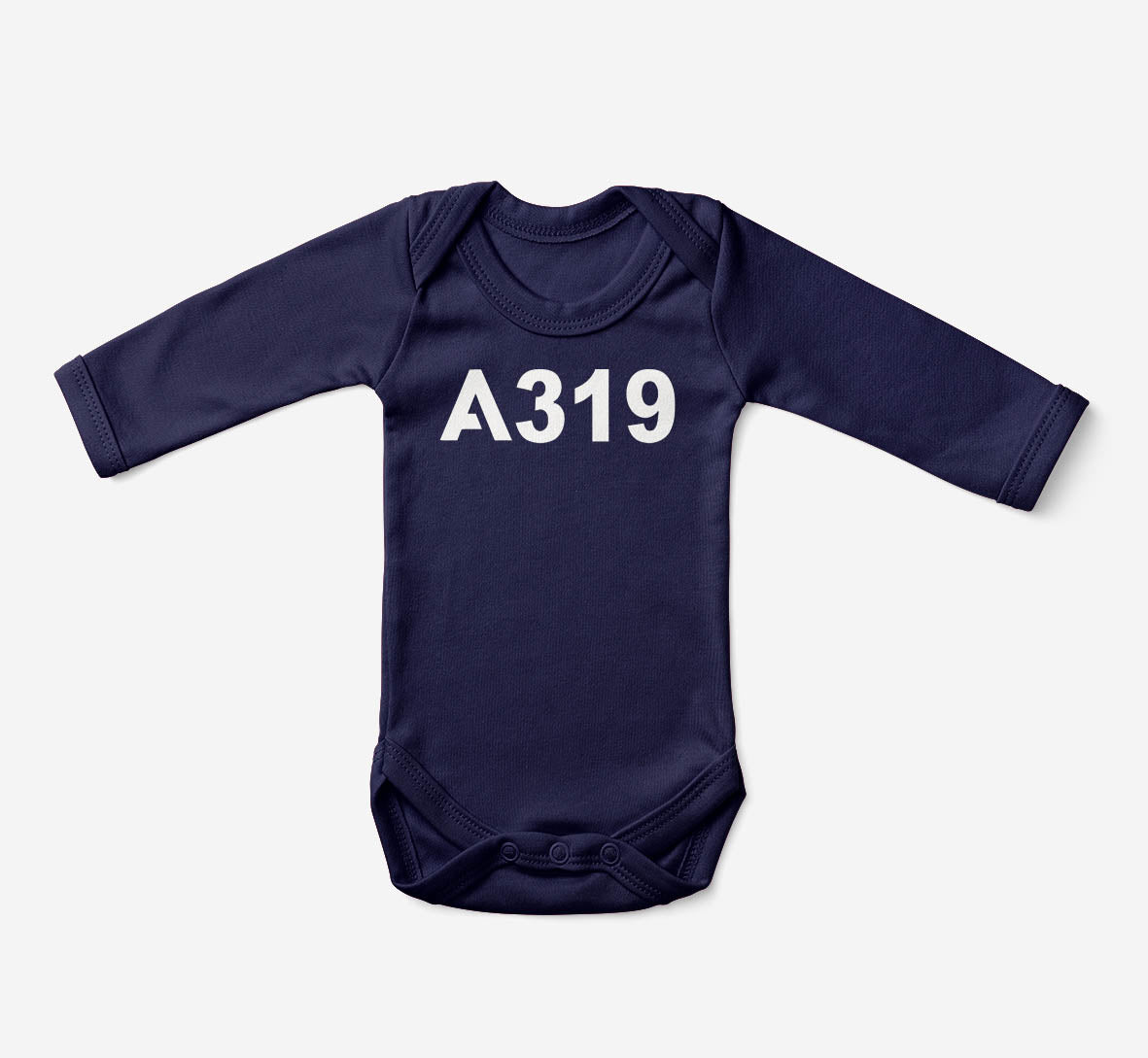 A319 Flat Text Designed Baby Bodysuits