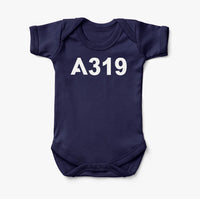 Thumbnail for A319 Flat Text Designed Baby Bodysuits