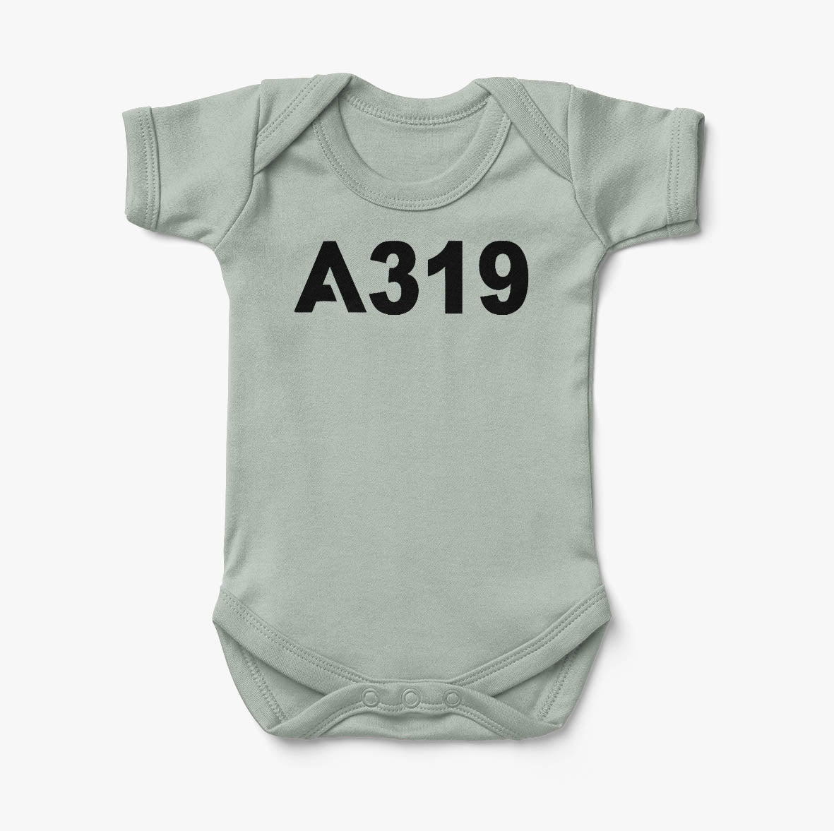 A319 Flat Text Designed Baby Bodysuits