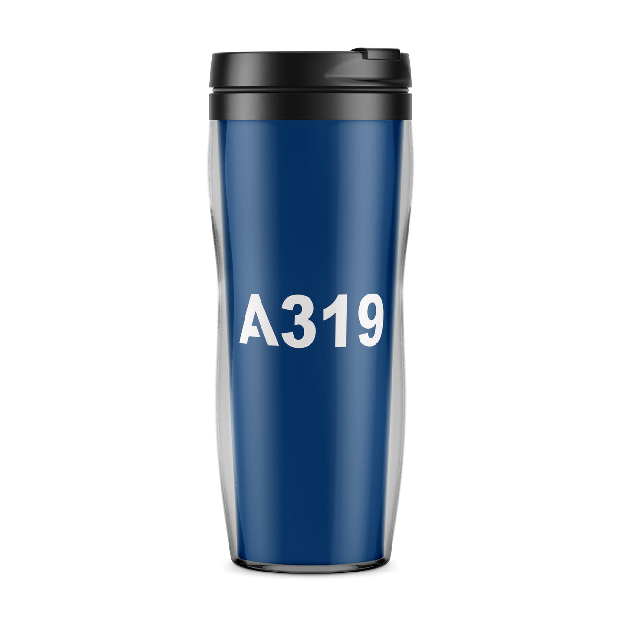 A319 Flat Text Designed Travel Mugs