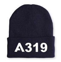 Thumbnail for A319 Flat Text Embroidered Beanies