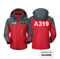 Thumbnail for A319 Flat Text Designed Thick Winter Jackets