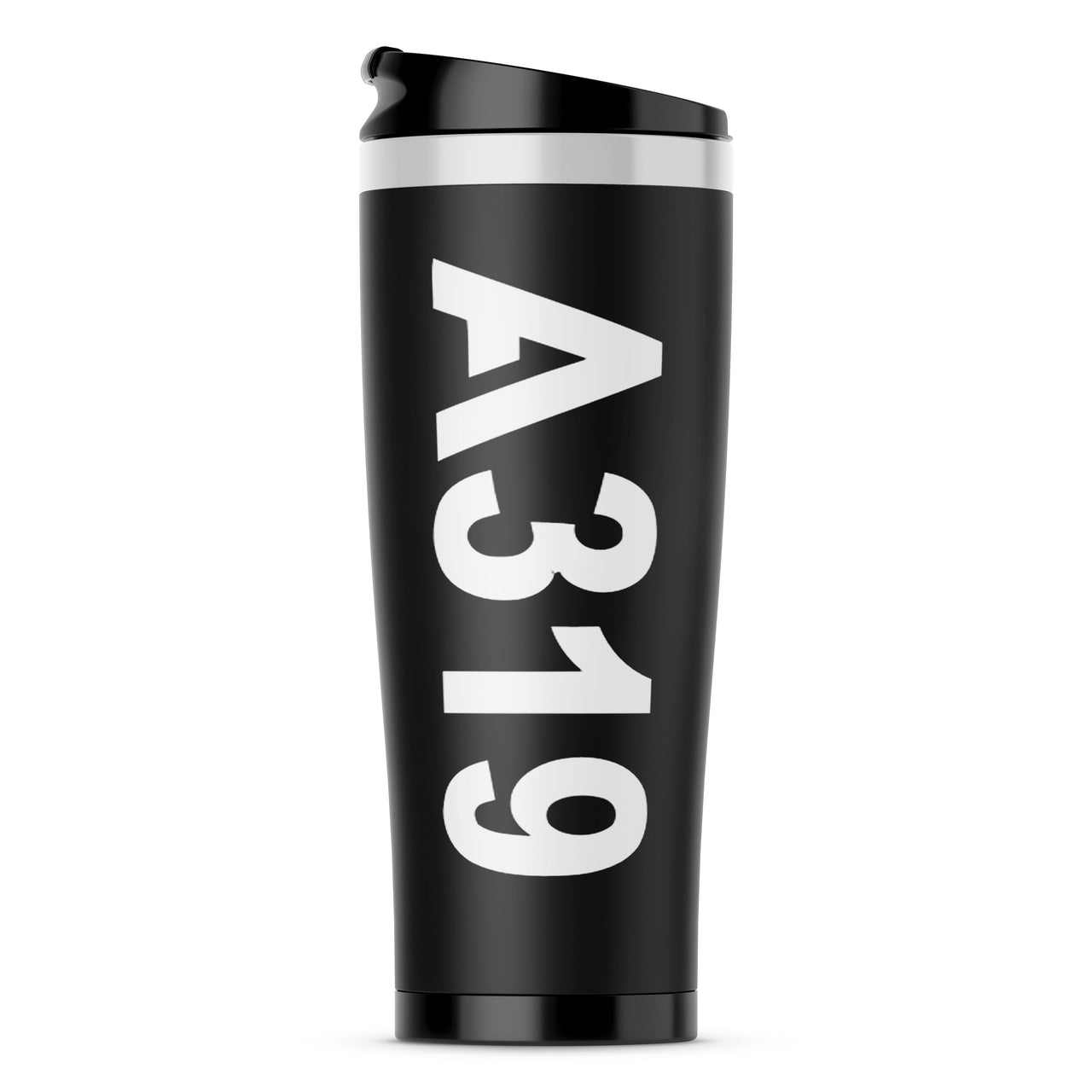 A319 Text Designed Stainless Steel Travel Mugs