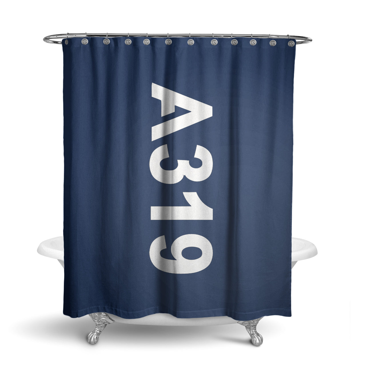A319 Text Designed Shower Curtains
