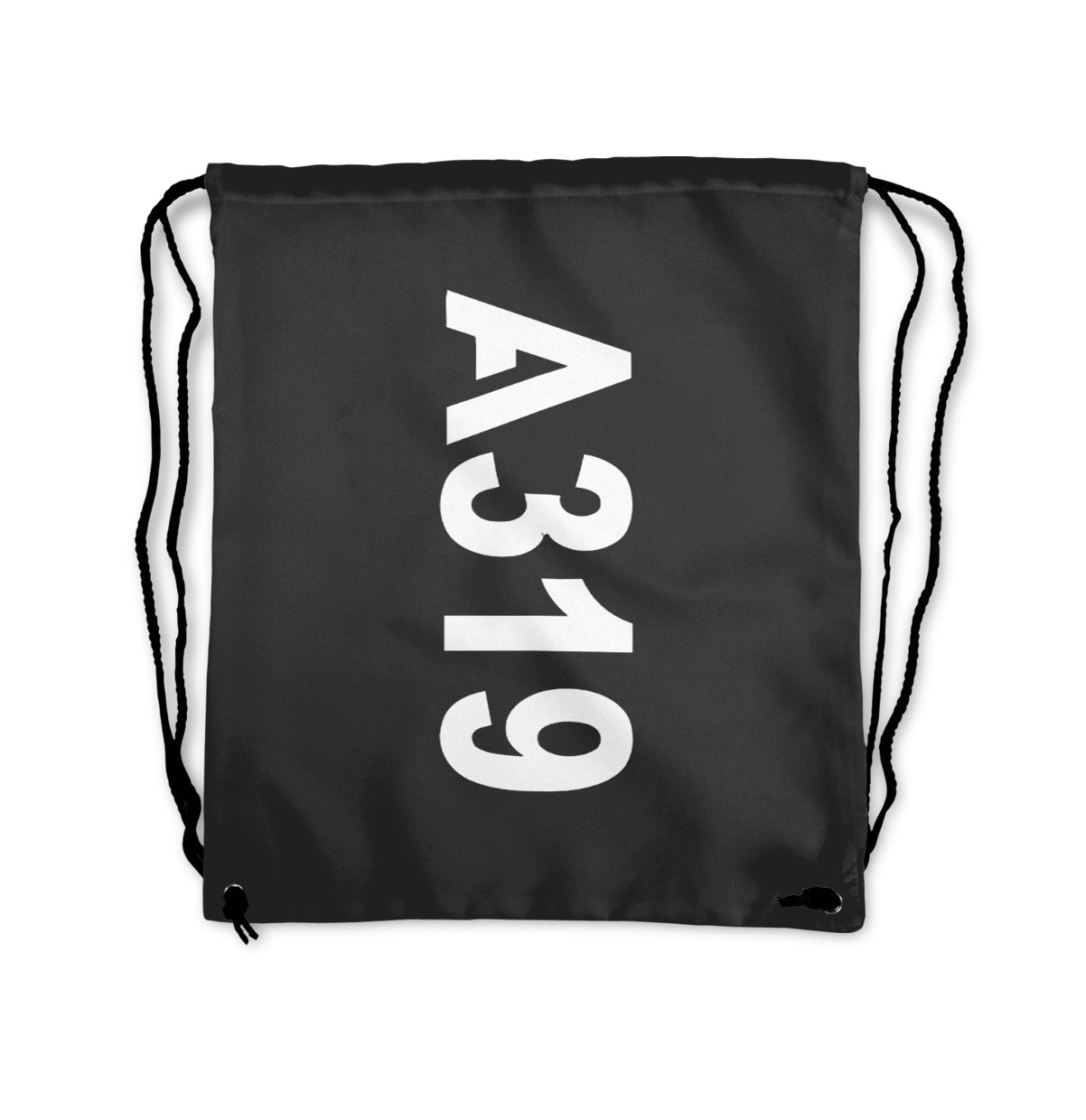 A319 Text Designed Drawstring Bags