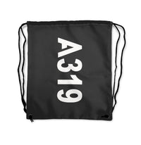 Thumbnail for A319 Text Designed Drawstring Bags