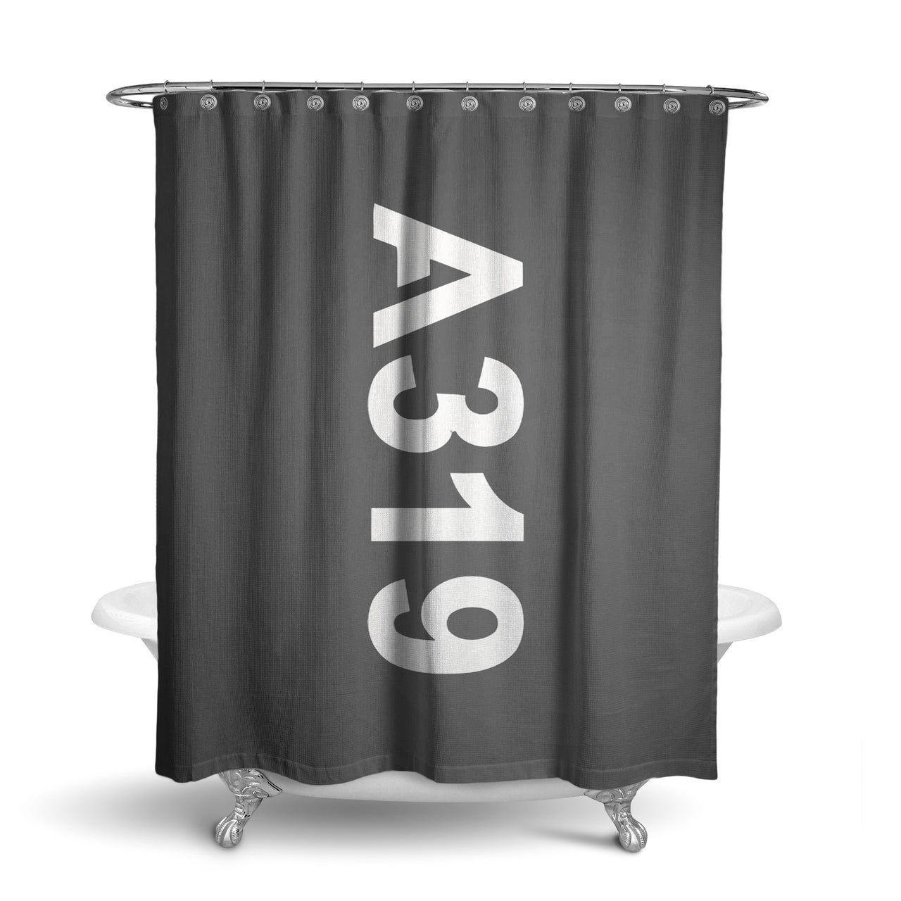 A319 Text Designed Shower Curtains