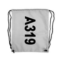 Thumbnail for A319 Text Designed Drawstring Bags