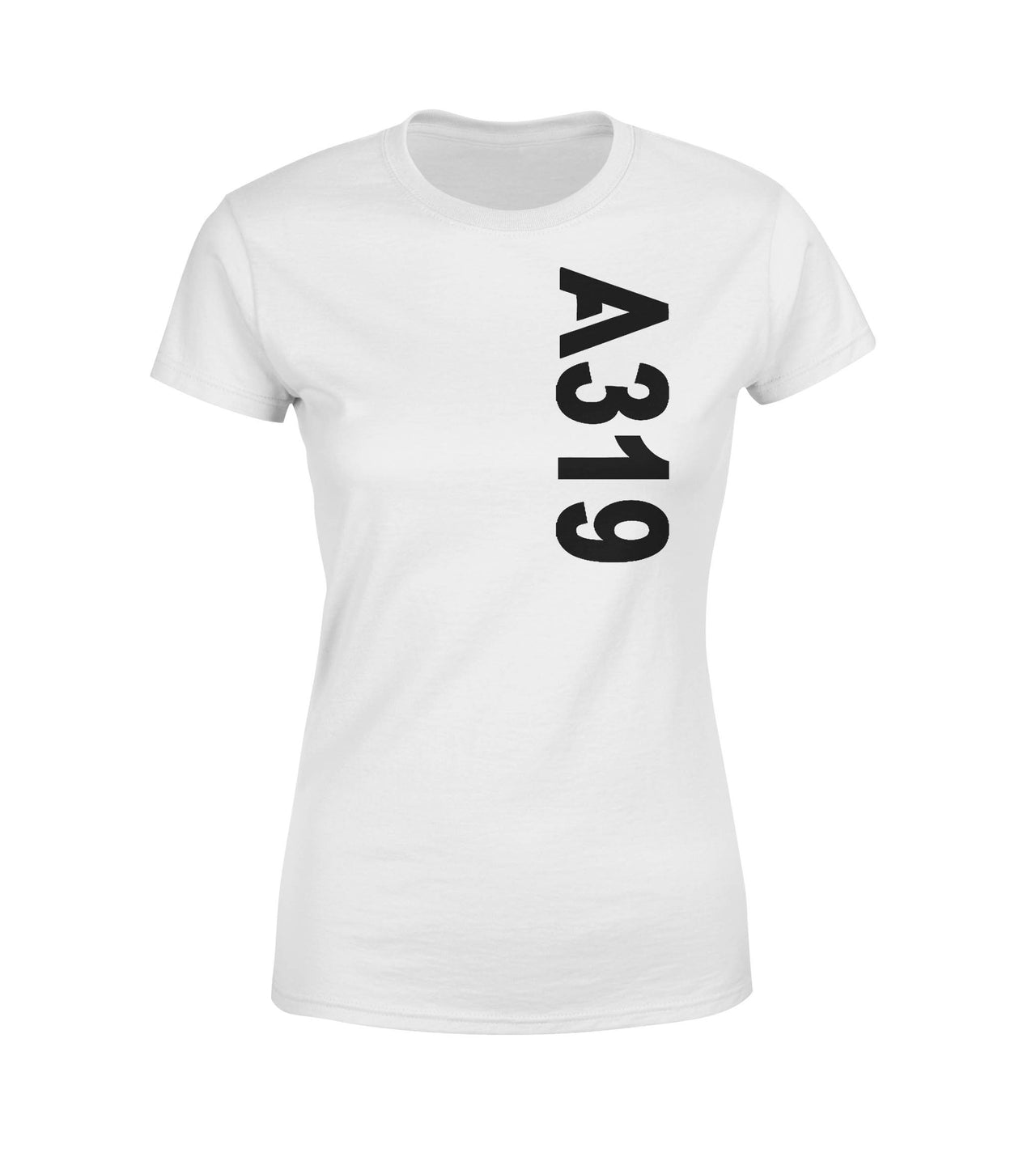 A319 Side Text Designed Women T-Shirts