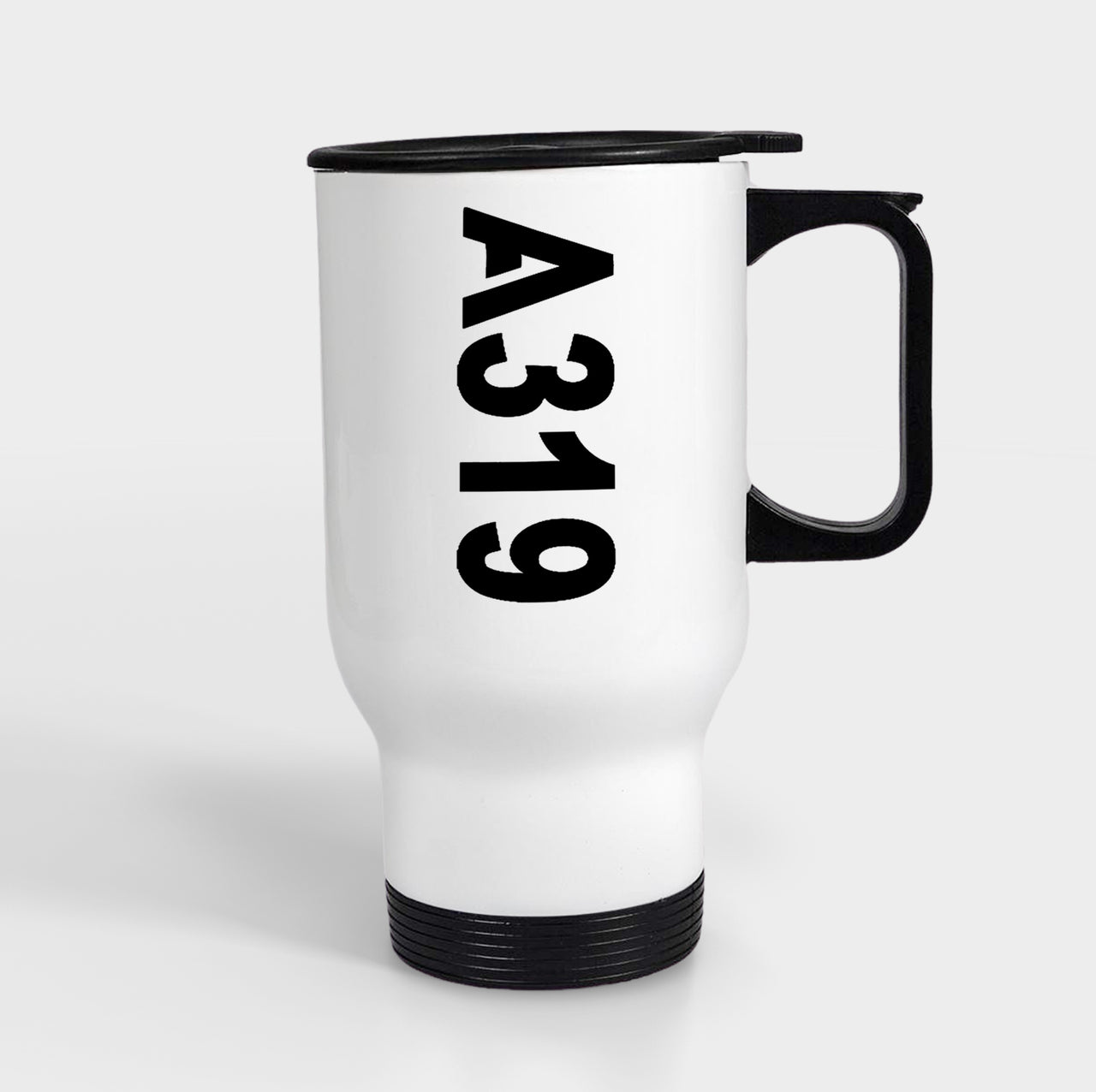 A319 Text Side Designed Travel Mugs (With Holder)