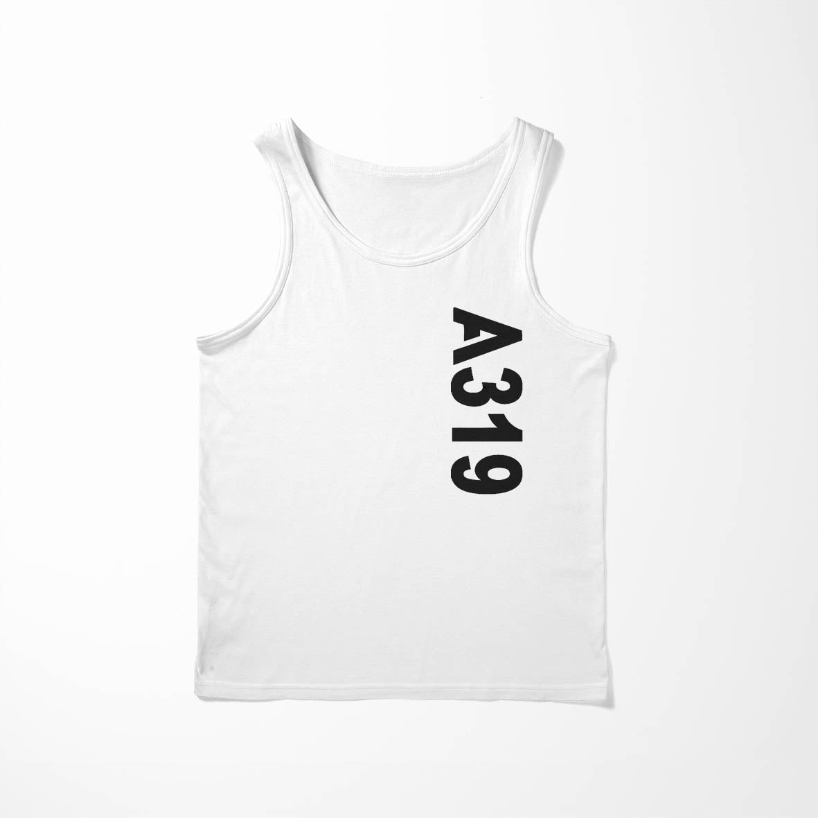 A319 Side Text Designed Tank Tops