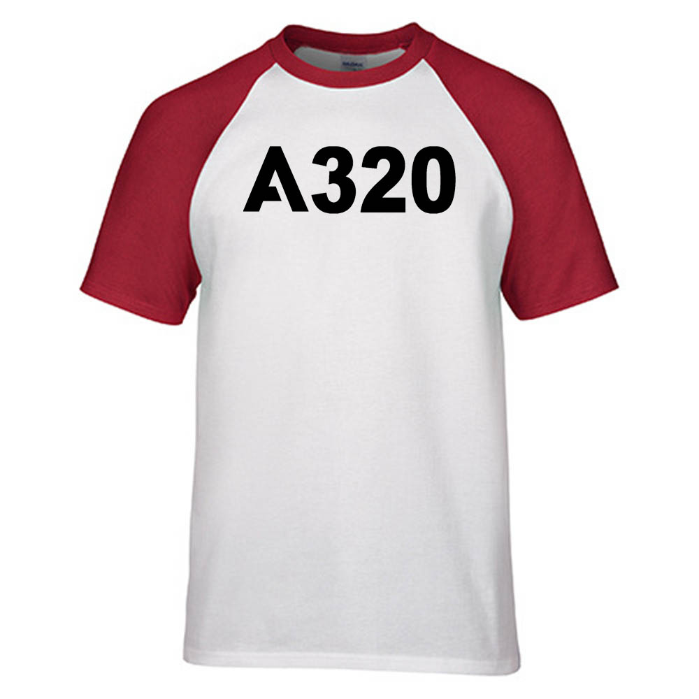 A320 Flat Text Designed Raglan T-Shirts