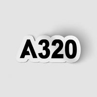 Thumbnail for Airbus A320 Flat Text aviation themed sticker, weather-resistant vinyl.
