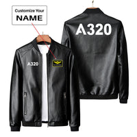 Thumbnail for A320 Flat Text Designed PU Leather Jackets
