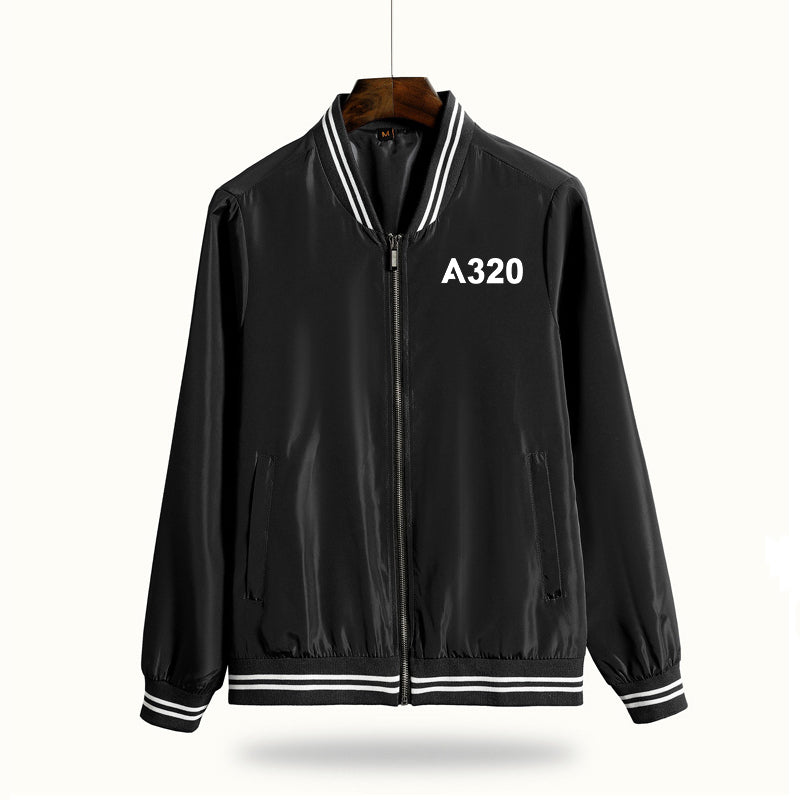 A320 Flat Text Designed Thin Spring Jackets