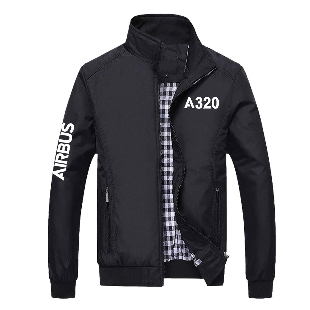 A320 Flat Text Designed Stylish Jackets