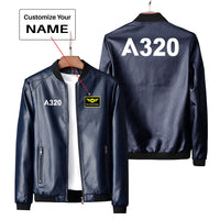 Thumbnail for A320 Flat Text Designed PU Leather Jackets