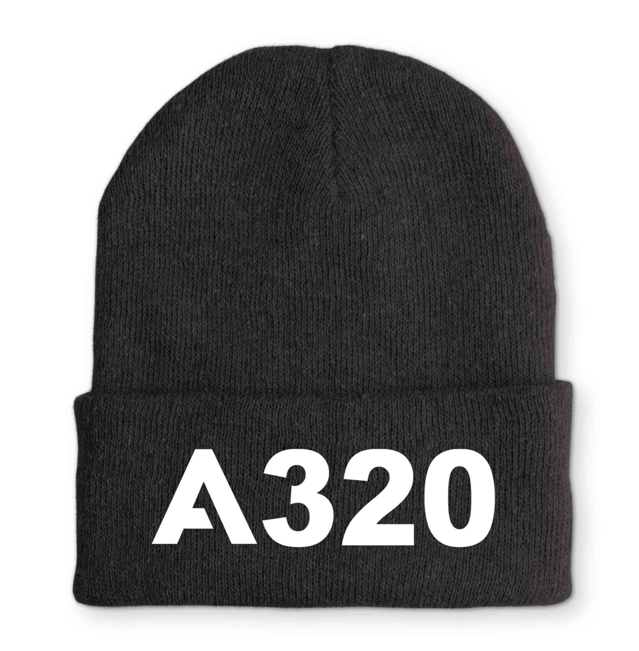 A320 Flat Text Embroidered Beanies