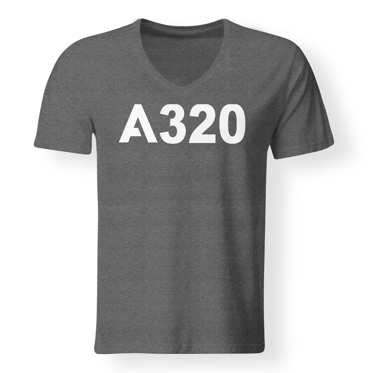 A320 Flat Text Designed V-Neck T-Shirts