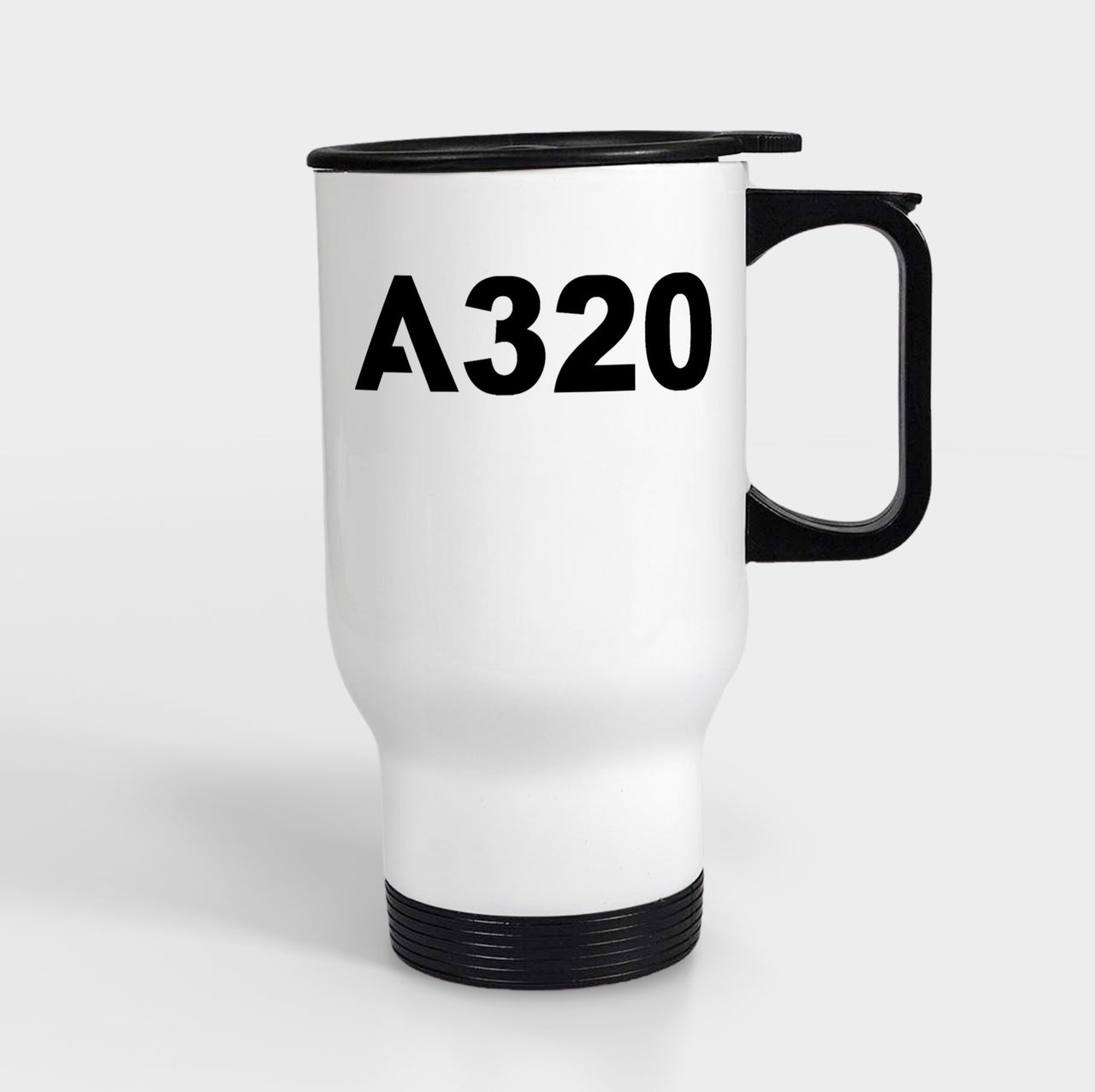 A320 Flat Text Designed Travel Mugs (With Holder)