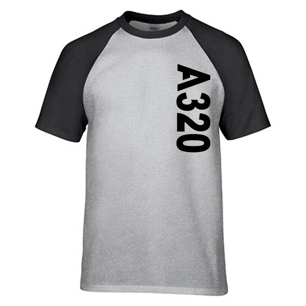 A320 Side Text Designed Raglan T-Shirts