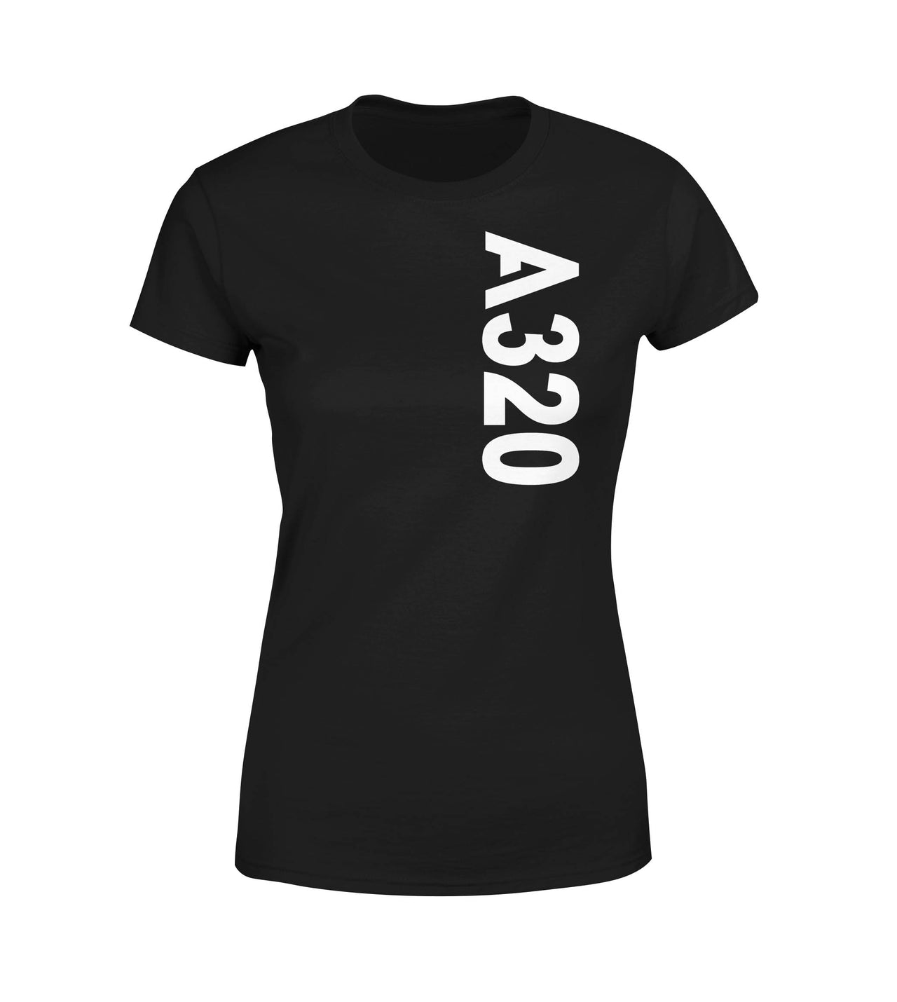 A320 Side Text Designed Women T-Shirts