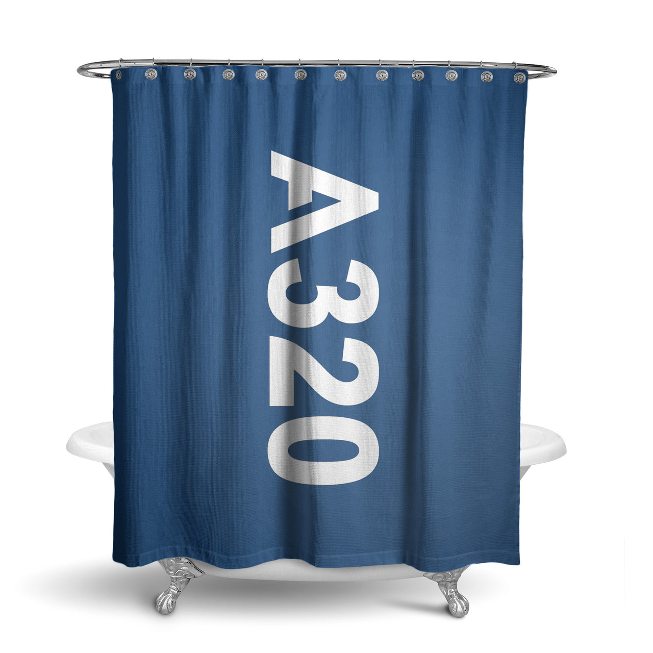 A320 Text Designed Shower Curtains
