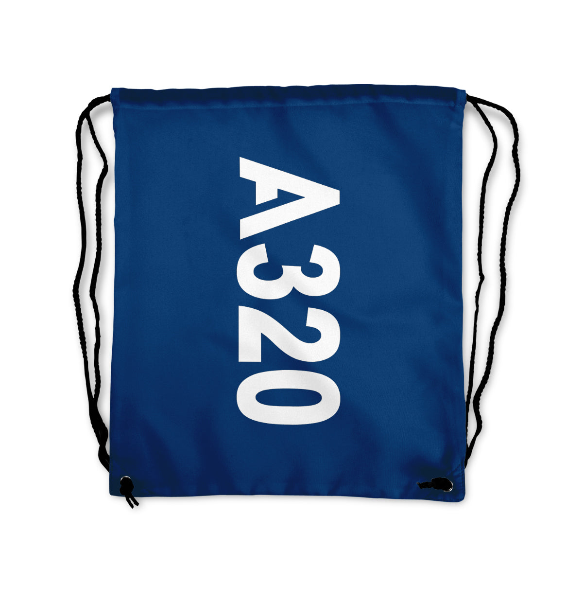 A320 Text Designed Drawstring Bags