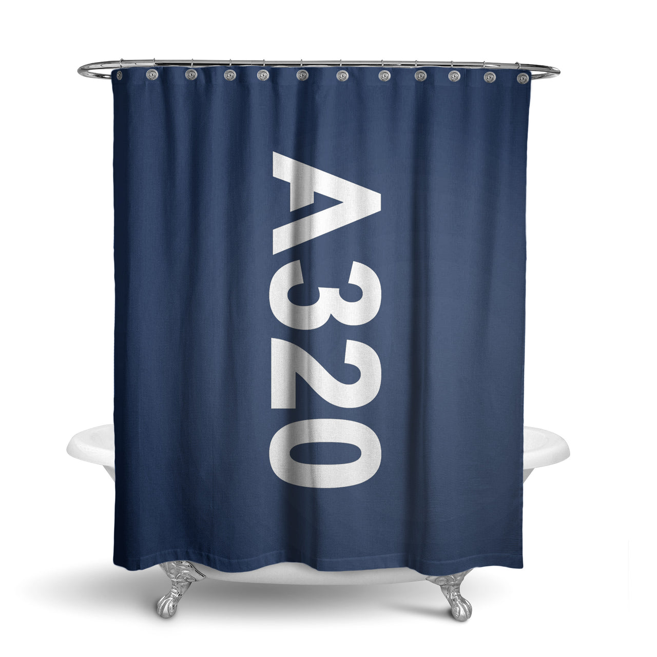 A320 Text Designed Shower Curtains